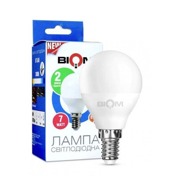 Лампа LED Р45, Е14, 7Вт, 4500К. Biom BT-566