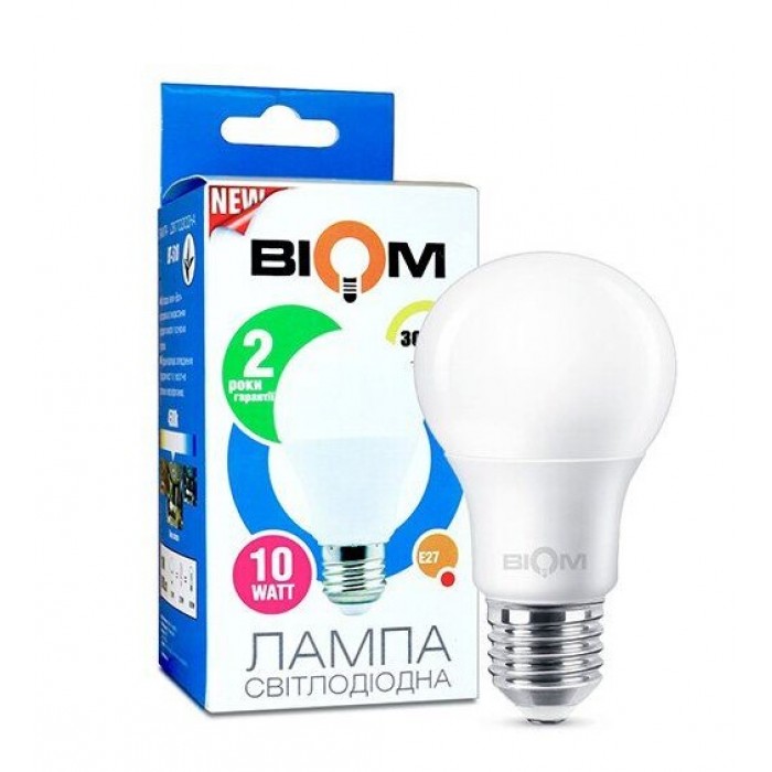 Лампа LED А60, Е27, 10Вт, 4500К. Biom BT-510