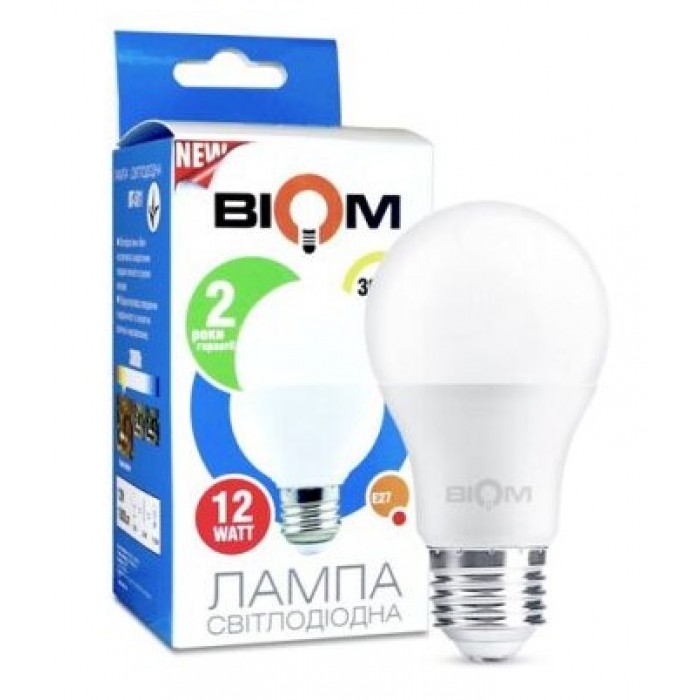 Лампа LED А60, Е27, 12Вт, 4500К. Biom BT-512