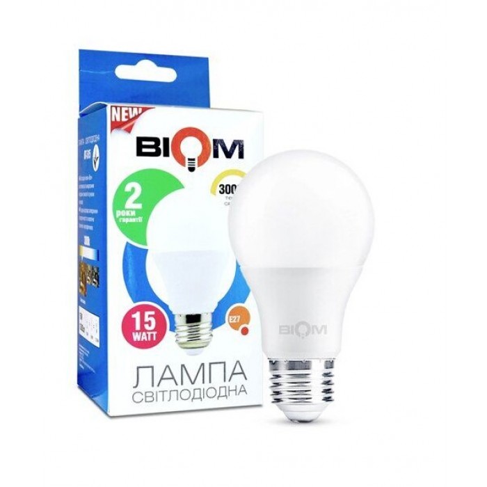 Лампа LED А65, Е27, 15Вт, 4500К. Biom BT-516