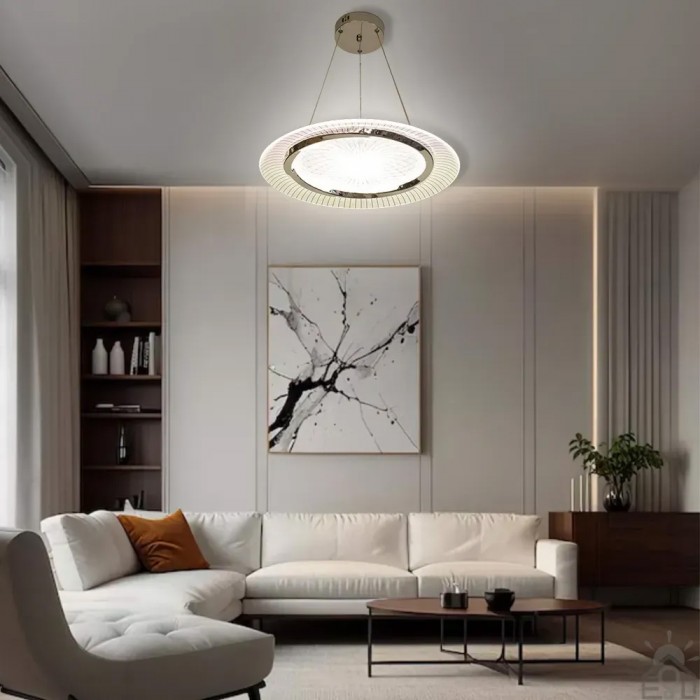 Люстра LED ALMAZ 120W 8S ON/OFF 520x520x75-WHITE/BLACK-220-IP20 (10558) ESLLSE	