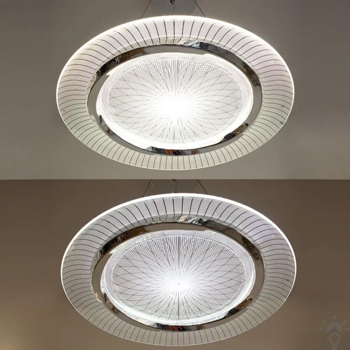 Люстра LED ALMAZ 120W 8S ON/OFF 520x520x75-WHITE/BLACK-220-IP20 (10558) ESLLSE	