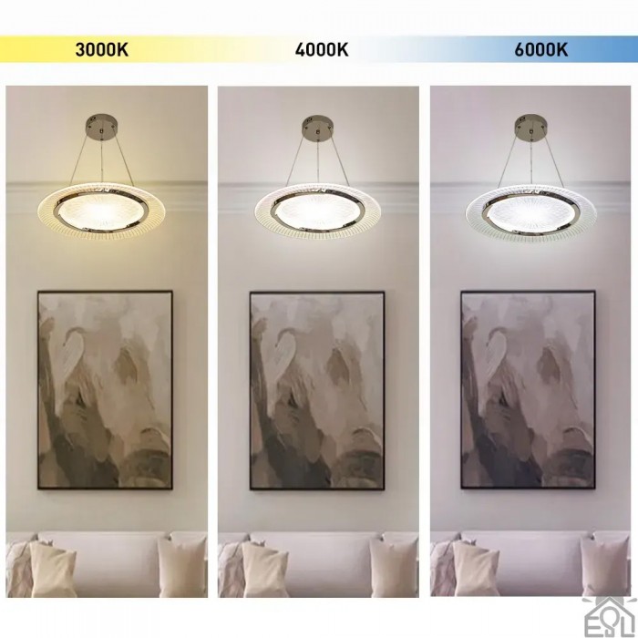 Люстра LED ALMAZ 120W 8S ON/OFF 520x520x75-WHITE/BLACK-220-IP20 (10558) ESLLSE	