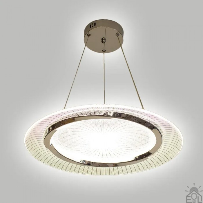 Люстра LED ALMAZ 120W 8S ON/OFF 520x520x75-WHITE/BLACK-220-IP20 (10558) ESLLSE	