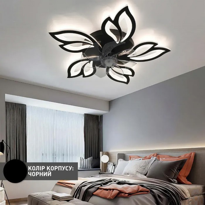 Люстра LED ALMAZ 120W 8S ON/OFF 520x520x75-WHITE/BLACK-220-IP20 (10558) ESLLSE	