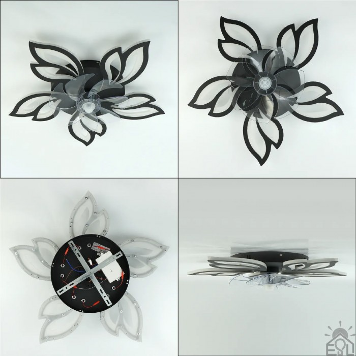 Люстра LED ALMAZ 120W 8S ON/OFF 520x520x75-WHITE/BLACK-220-IP20 (10558) ESLLSE	