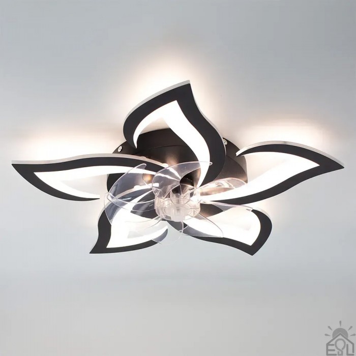 Люстра LED з вентилятором FAN ELLA 72W+18W 5F APP-680×120-BLACK/WHITE-220-IP20(10581) ESLLSE		