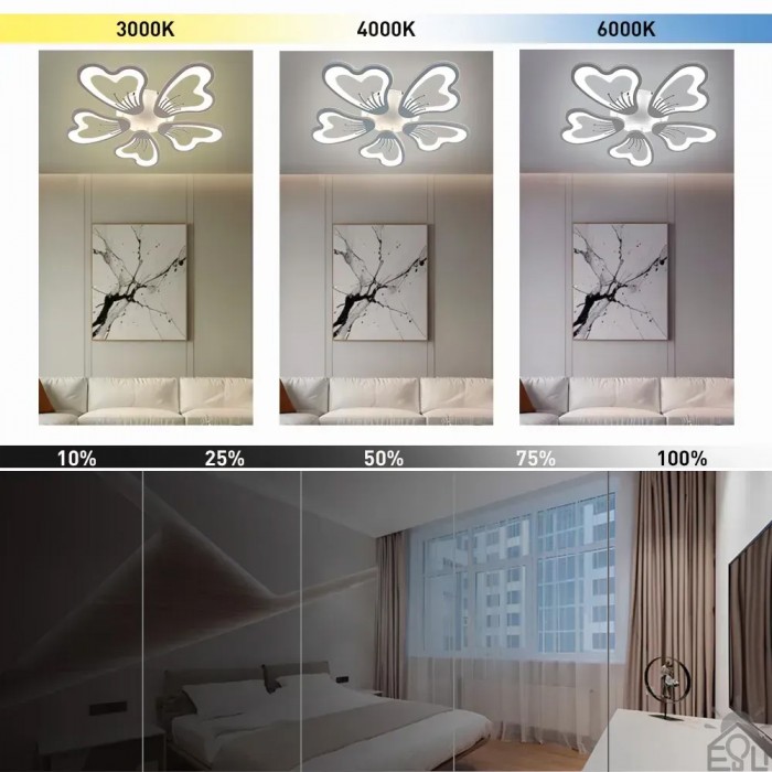 Люстра LED GLORY 80W 5F-APP-625*70 WHITE/WHITE-220-IP20 (10019) ESLLSE		