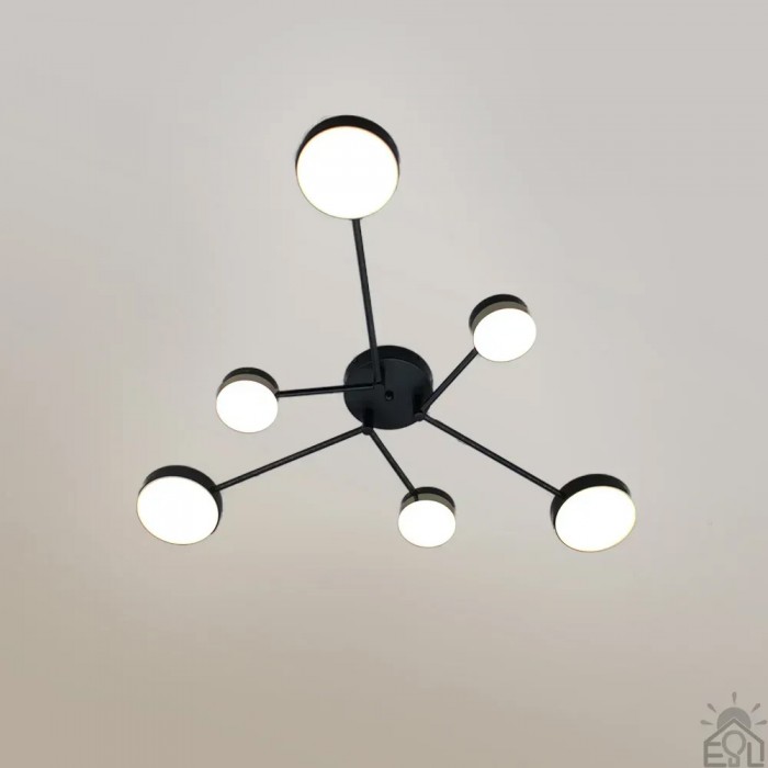 Люстра LED LINE-76W-8L-SMART-955x955x125-BLACK-220-IP20 (10550) ESLLSE				