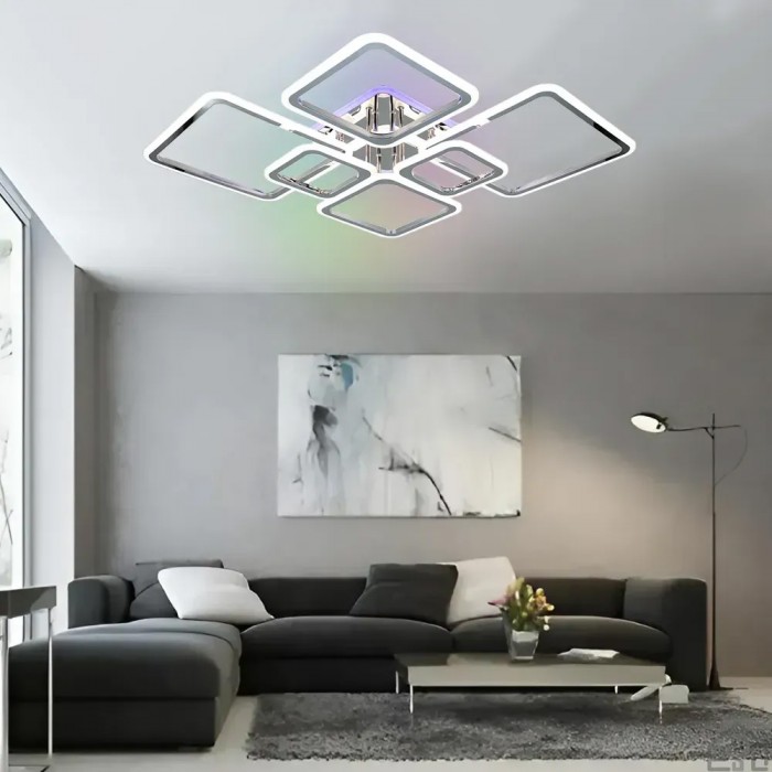 Люстра LED OVAL RGB 120W 7S-SMART-960x750x110-CHROME-220-IP20 (10516) ESLLSE			