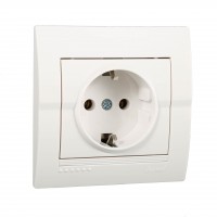 Розетка біла з заземленням  Lezard Deriy 702-0202-122
