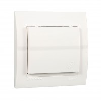 Розетка біла з заземленням та кришкою  Lezard Deriy 702-0202-123