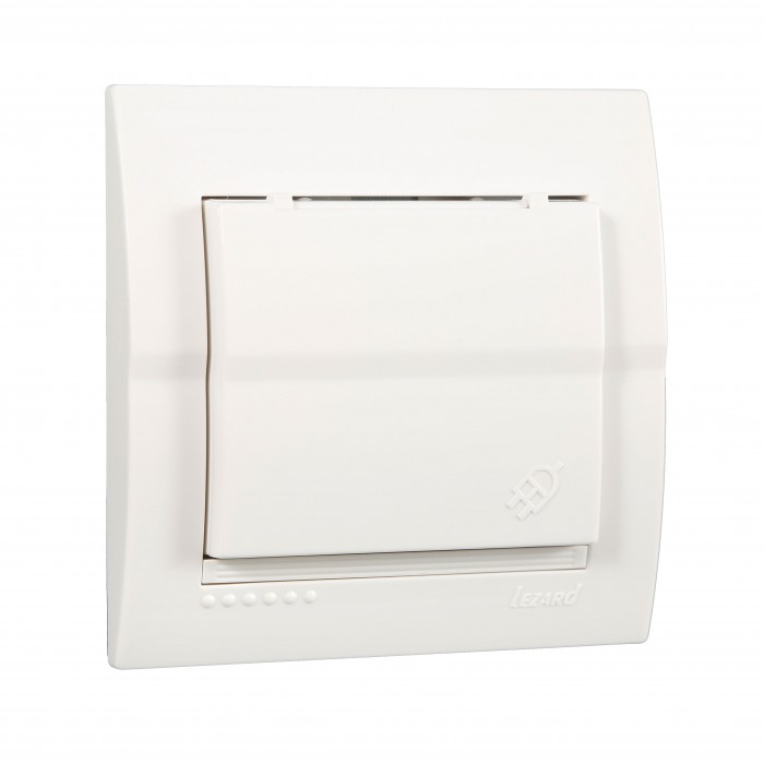 Розетка біла з заземленням та кришкою  Lezard Deriy 702-0202-123