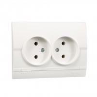 Розетка біла 2-а  без заземлення  Lezard Deriy 702-0202-128