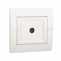 Розетка TV  біла прохідна Lezard Deriy 702-0202-129