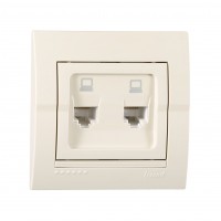 Розетка комп'ютерна RJ-45 2-а крем Lezard Deriy 702-0303-141