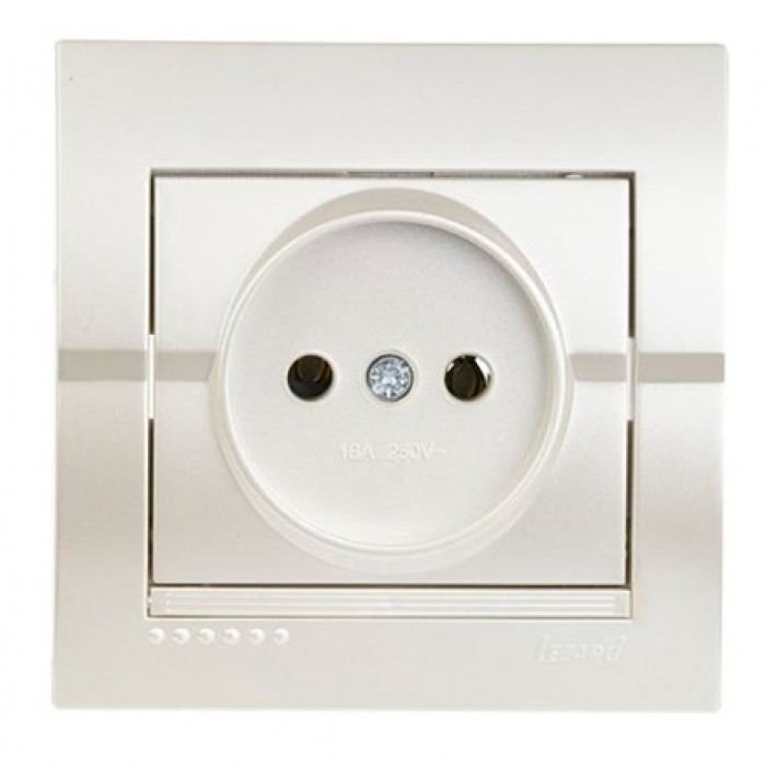 Розетка перлинно-білий металік без заземлення DERIY Lezard 702-3030-121B