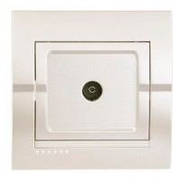 Розетка TV перлинно-білий металік прохідна DERIY Lezard 702-3030-129