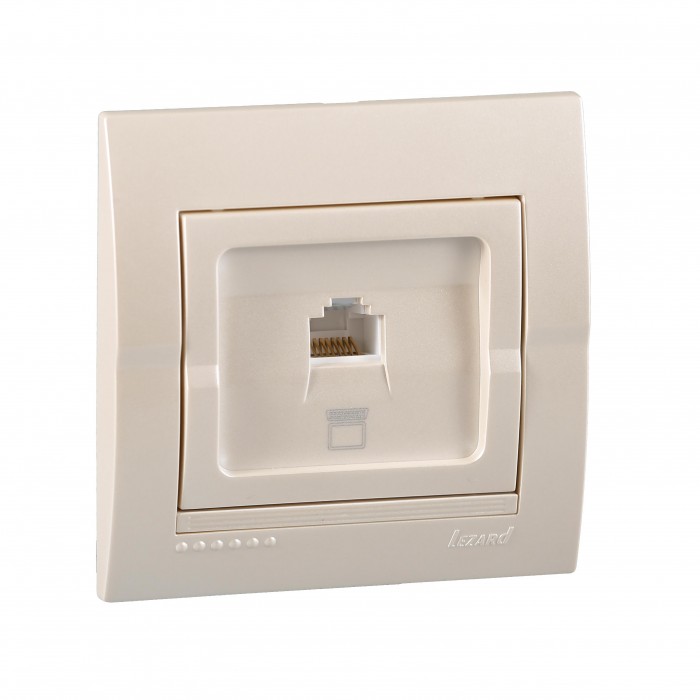 Розетка комп'ютерна rj45 перлинно-білий металікDERIY Lezard 702-3030-139