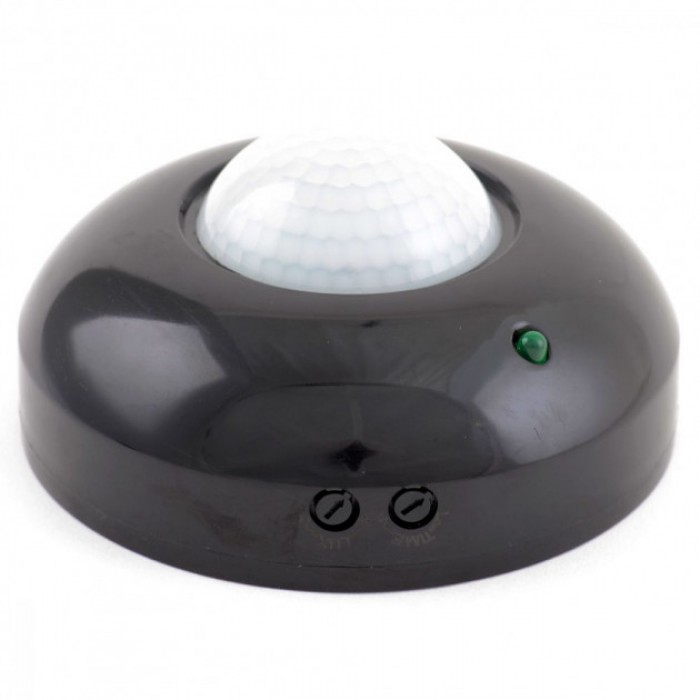 Датчик руху стельовий, накладний, 360°, чорний. THE LIGHT TL 8000