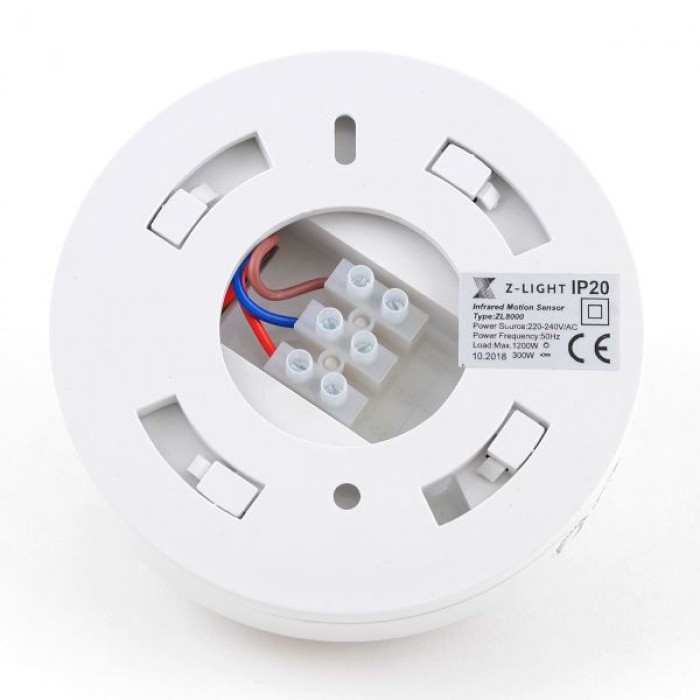 Датчик руху стельовий, накладний, 360°, білий. THE LIGHT TL 8000 