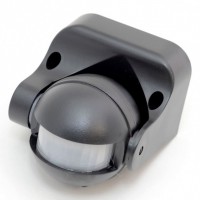 Датчик руху настінний, накладний, 180°, чорний. THE LIGHT TL 8002