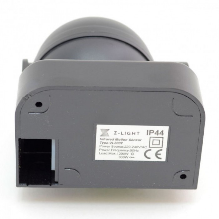 Датчик руху настінний, накладний, 180°, чорний. THE LIGHT TL 8002