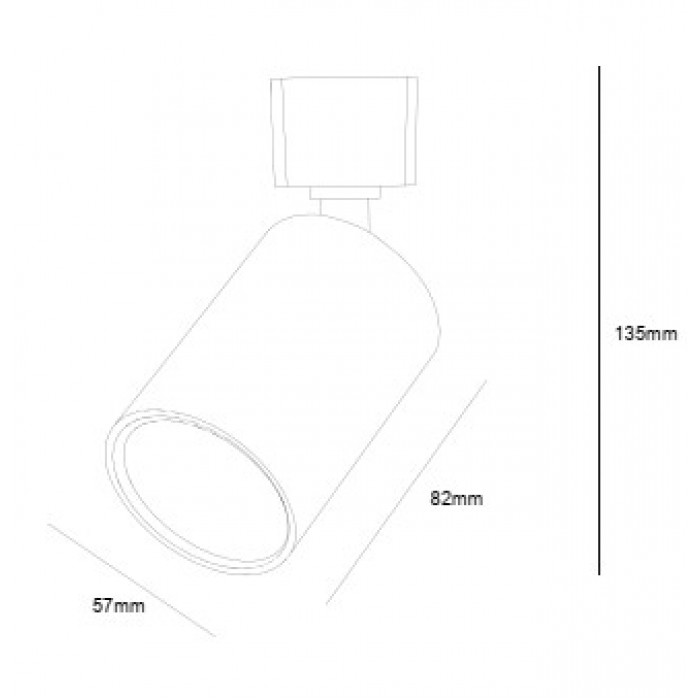 Світильник трековий точковий циліндр поворотний GU10, чорний,THE LIGHT TL 4069